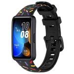 For Huawei Band 8 Sports Rainbow Dots Silicone Watch Band(Black)