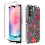 For Samsung Galaxy A24 5G / 4G Transparent Painted Phone Case(Small Floral)