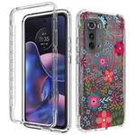 For Motorola Edge 2022 Transparent Painted Phone Case(Small Floral)