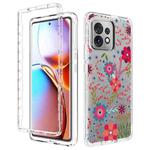 For Motorola Edge+ 2023 Transparent Painted Phone Case(Small Floral)