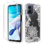 For Motorola Moto G 5G 2023 Transparent Painted Phone Case(White Flower)