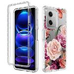 For Xiaomi Redmi Note 12 5G Transparent Painted Phone Case(Purple Floral)