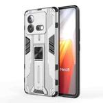 For vivo iQOO Neo8 5G Supersonic PC + TPU Shock-proof Phone Case with Holder(Silver)
