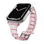 For Apple Watch 4 44mm Cube Airbag Clear TPU Watch Band(Red)