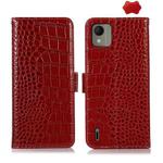 For Nokia C110 Crocodile Top Layer Cowhide Leather Phone Case(Red)