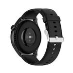 For Huawei Watch 4 / Watch 4 Pro Solid Color Silicone Stainless Steel Silver Buckle Watch Band(Black)