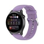 For Huawei Watch 4 / Watch 4 Pro Solid Color Silicone Stainless Steel Silver Buckle Watch Band(Light Purple)