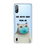 For Samsung Galaxy A01 Coloured Drawing Pattern Highly Transparent TPU Protective Case(Mask Cat)