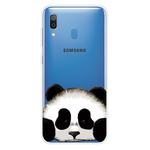 For Samsung Galaxy A40 Coloured Drawing Pattern Highly Transparent TPU Protective Case(Panda)
