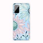 For Samsung Galaxy A41 Coloured Drawing Pattern Highly Transparent TPU Protective Case(Flower)