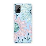 For Samsung Galaxy A51 Coloured Drawing Pattern Highly Transparent TPU Protective Case(Flower)