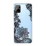 For Samsung Galaxy A51 Coloured Drawing Pattern Highly Transparent TPU Protective Case(Black Rose)