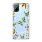 For Samsung Galaxy A51 Coloured Drawing Pattern Highly Transparent TPU Protective Case(Golden Butterfly)