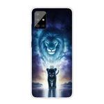 For Samsung Galaxy A51 Coloured Drawing Pattern Highly Transparent TPU Protective Case(Lion)