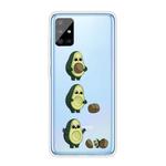 For Samsung Galaxy A51 5G Coloured Drawing Pattern Highly Transparent TPU Protective Case(Avocado)