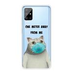 For Samsung Galaxy A51 5G Coloured Drawing Pattern Highly Transparent TPU Protective Case(Mask Cat)