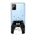 For Samsung Galaxy A51 5G Coloured Drawing Pattern Highly Transparent TPU Protective Case(Black White Rat)