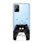 For Samsung Galaxy A71 Coloured Drawing Pattern Highly Transparent TPU Protective Case(Black White Rat)