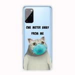 For Samsung Galaxy S20 Coloured Drawing Pattern Highly Transparent TPU Protective Case(Mask Cat)