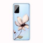 For Samsung Galaxy S20 Coloured Drawing Pattern Highly Transparent TPU Protective Case(Lotus)