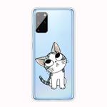 For Samsung Galaxy S20 Coloured Drawing Pattern Highly Transparent TPU Protective Case(Cat)
