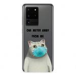 For Samsung Galaxy S20 Ultra Coloured Drawing Pattern Highly Transparent TPU Protective Case(Mask Cat)