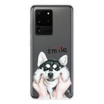 For Samsung Galaxy S20 Ultra Coloured Drawing Pattern Highly Transparent TPU Protective Case(Pinch Dog)