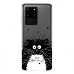 For Samsung Galaxy S20 Ultra Coloured Drawing Pattern Highly Transparent TPU Protective Case(Black White Rat)