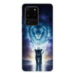 For Samsung Galaxy S20 Ultra Coloured Drawing Pattern Highly Transparent TPU Protective Case(Lion)