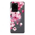 For Samsung Galaxy S20 Ultra Coloured Drawing Pattern Highly Transparent TPU Protective Case(Cherry Blossoms)
