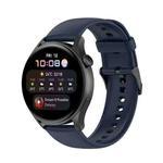 For Huawei Watch 4 / Watch 4 Pro Solid Color Silicone Stainless Steel Black Buckle Watch Band(Navy Blue)