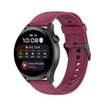 For Huawei Watch 4 / Watch 4 Pro Solid Color Silicone Stainless Steel Black Buckle Watch Band(Wine Red)