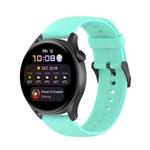 For Huawei Watch 4 / Watch 4 Pro Solid Color Silicone Stainless Steel Black Buckle Watch Band(Teal)