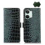 For OnePlus Nord 3 / Ace 2V Crocodile Top Layer Cowhide Leather Phone Case(Green)