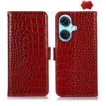 For OnePlus Nord CE3 5G Crocodile Top Layer Cowhide Leather Phone Case(Red)