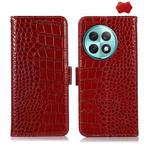 For OnePlus Ace 2 Pro Crocodile Top Layer Cowhide Leather Phone Case(Red)
