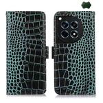 For OnePlus Ace 3 / 12R Crocodile Top Layer Cowhide Leather Phone Case(Green)