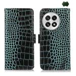 For OnePlus Nord 13 Crocodile Top Layer Cowhide Leather Phone Case(Green)