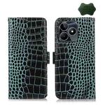 For Realme C53/Narzo N53 Crocodile Top Layer Cowhide Leather Phone Case(Green)