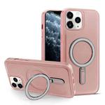 For iPhone 11 Pro Max MagSafe Magnetic Holder Phone Case(Pink)