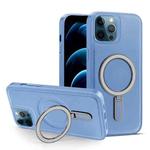For iPhone 12 Pro Max MagSafe Magnetic Holder Phone Case(Sierra Blue)