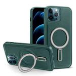 For iPhone 12 Pro Max MagSafe Magnetic Holder Phone Case(Green)