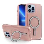 For iPhone 13 Pro Max MagSafe Magnetic Holder Phone Case(Pink)