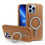 For iPhone 13 Pro Max MagSafe Magnetic Holder Phone Case(Brown)
