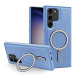 For Samsung Galaxy S23 5G MagSafe Magnetic Holder Phone Case(Sierra Blue)