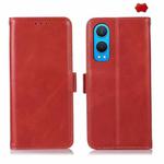 For OnePlus Nord CE4 Lite Magnetic Crazy Horse Texture Genuine Leather RFID Phone Case(Red)