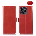 For Realme C53/Narzo N53 Magnetic Crazy Horse Texture Genuine Leather RFID Phone Case(Red)