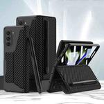 For Samsung Galaxy Z Fold5 GKK Armor Flip Leather Phone Case with Pen Slots(Carbon Fiber Texture)