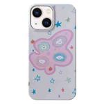 For iPhone 14 Painted Pattern PC Phone Case(Starry Dogs)