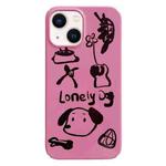 For iPhone 14 Painted Pattern PC Phone Case(Lonely Dog)